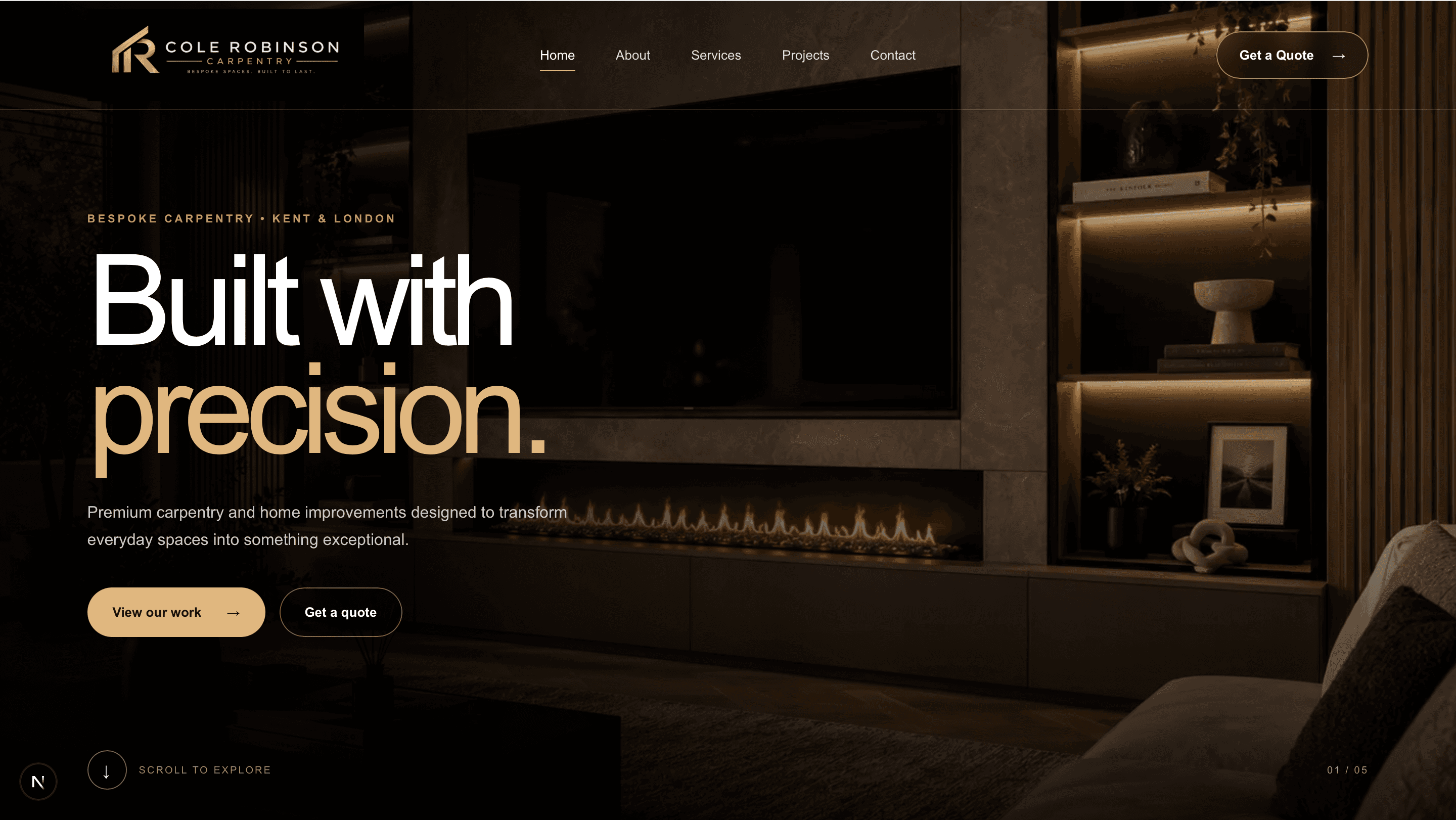 Cole Robinson Carpentry website designed by Fulmen Digital Studios