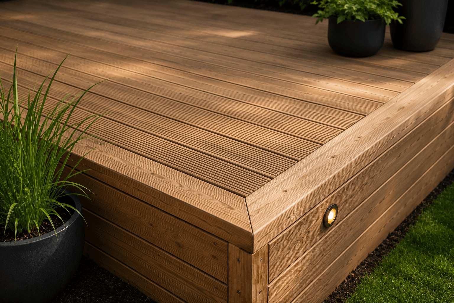 Timber decking construction detail