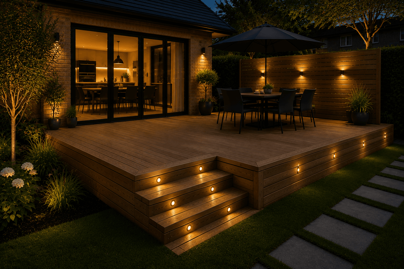 Completed timber decking project